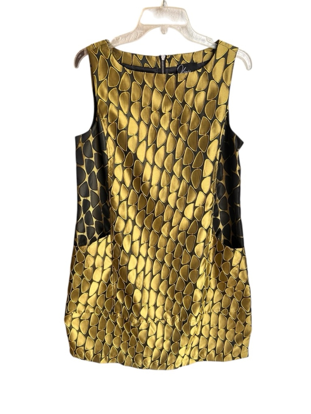 Olivia by Habitat dress 560550, night out jacquard green and black leaf S/M